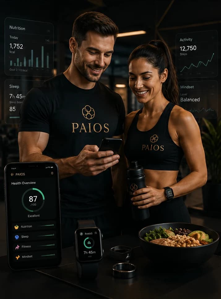 PAIOS app with health and lifestyle overview